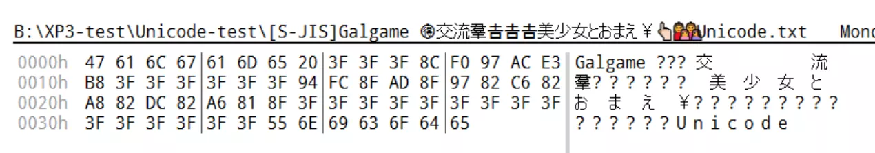 Fig 3.4.3 Shift-JIS 文本文件