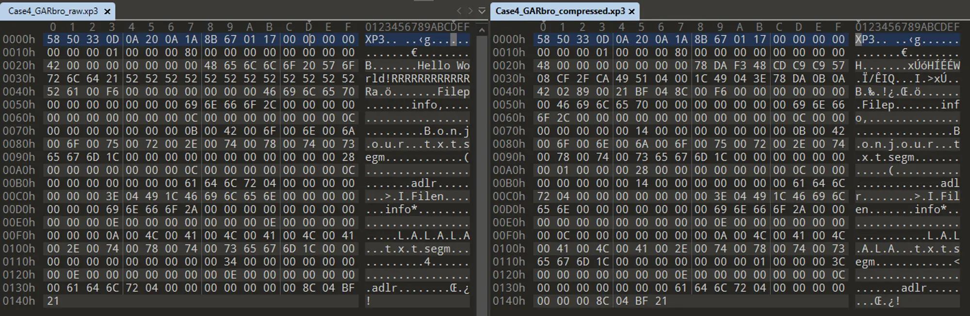 Fig 7.2.2 GARBro 的兩種打包結果